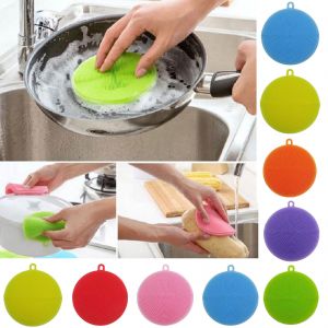סבוני - חומרי ניקוי כלי ניקוי למטבח 1PC Multifunction Silicone Dish Washing Cleaning Brush Kitchen Home Cleaner Tool