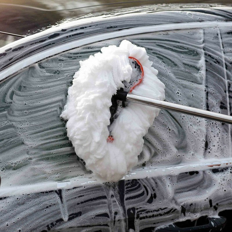 סבוני - חומרי ניקוי כלי ניקוי לרכב Car Adjustable Telescopic Cleaning Wiping Milk Silk Material Mop Wash Brush Tool